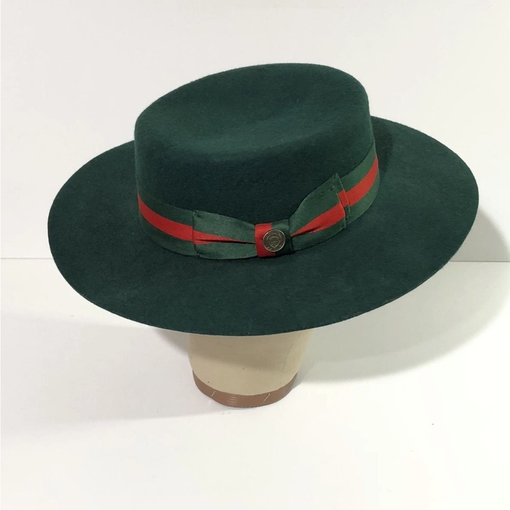 Bruno Capelo Green Hat Australian Wool 100% Fedora Adjustable Men’s